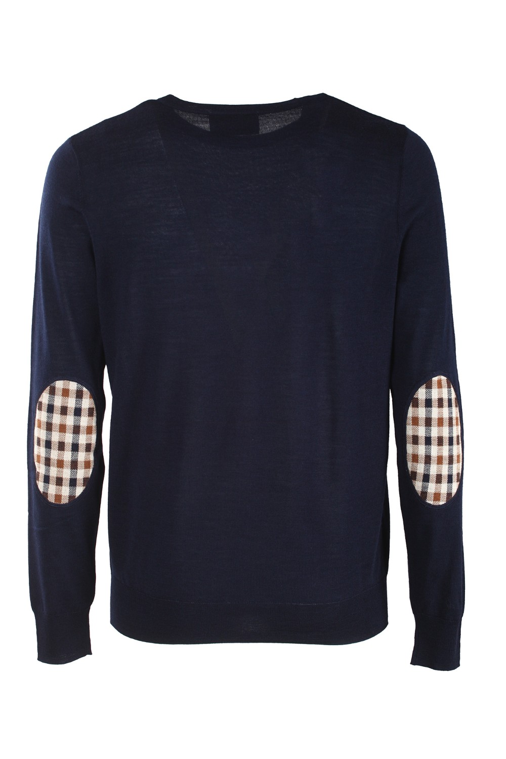 shop AQUASCUTUM  Pull: Aquascutum pull girocollo in lana. 
Toppe a quadri sui gomiti.
Polsini e fondo maglia a costine.
Composizione:  100% lana.
Made in China.. KNIT RA02T-55 number 8903299